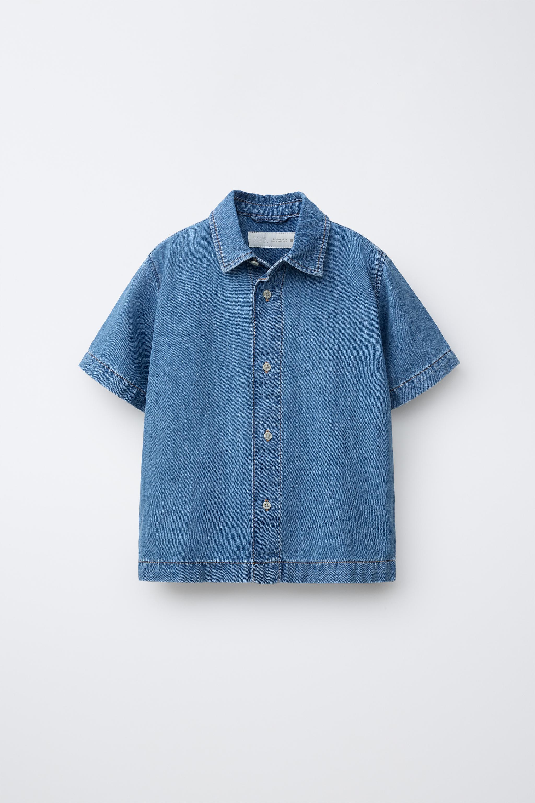 COTTON LINEN BLEND DENIM SHIRT